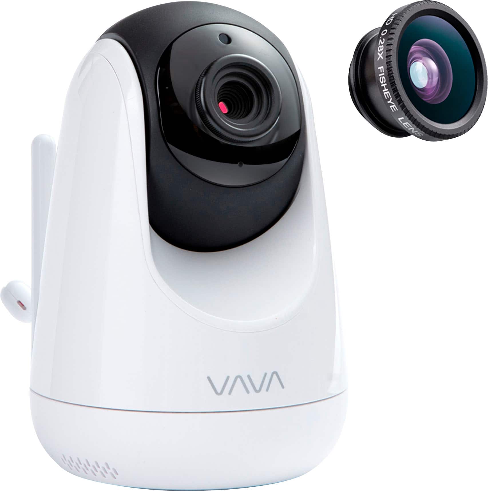 Angle. VAVA - Baby Monitor Add-on Bluetooth Camera with 720P HD Video and Precision Autofocus - White.