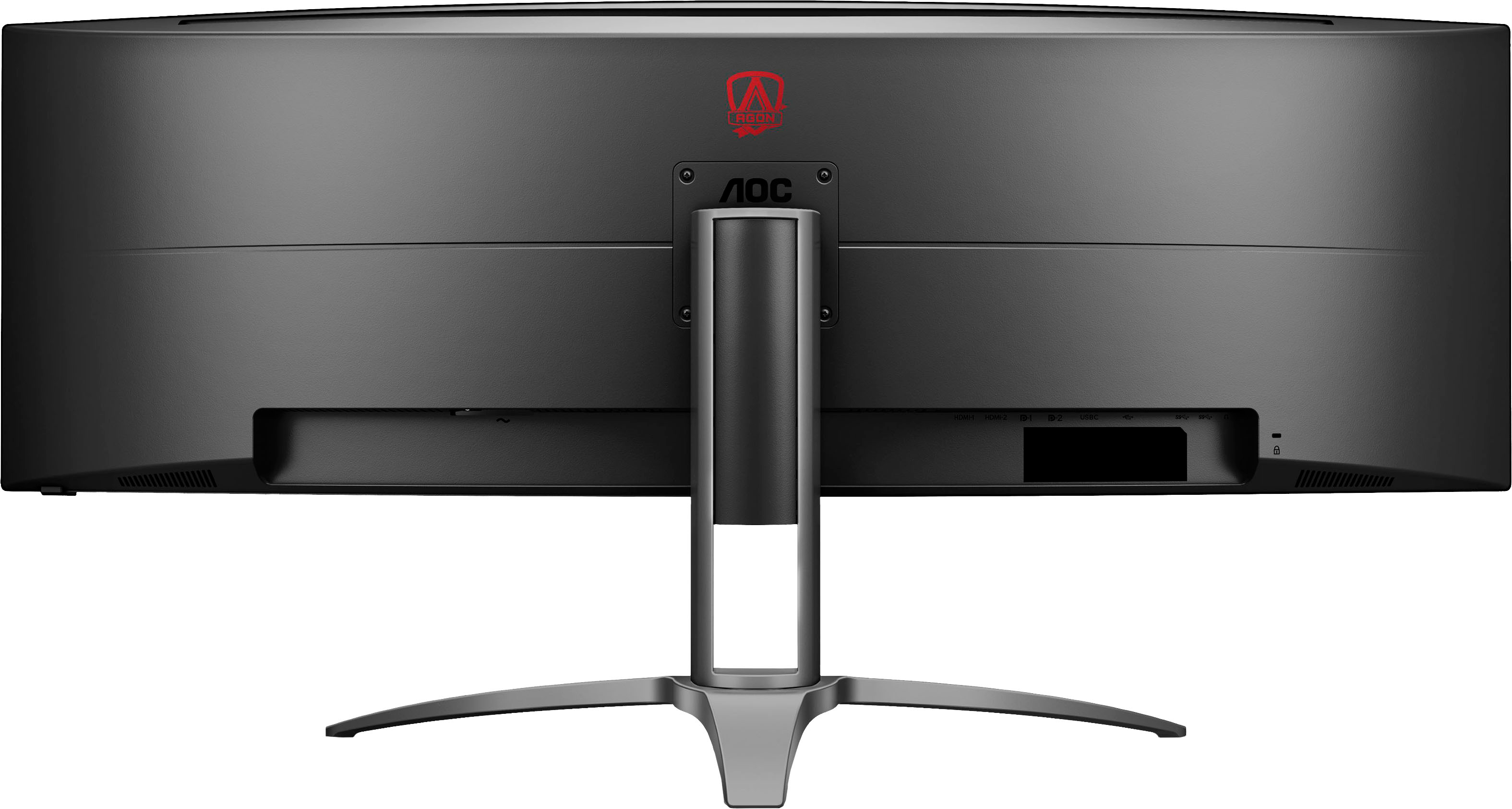 Back View: AOC - AG493UCX2 49" LCD 4K UWHD Gaming Monitor - Black/Red