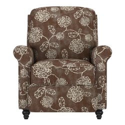 ProLounger - Lehnor Floral Push Back Recliner Chair - Chocolate Brown - Front_Zoom