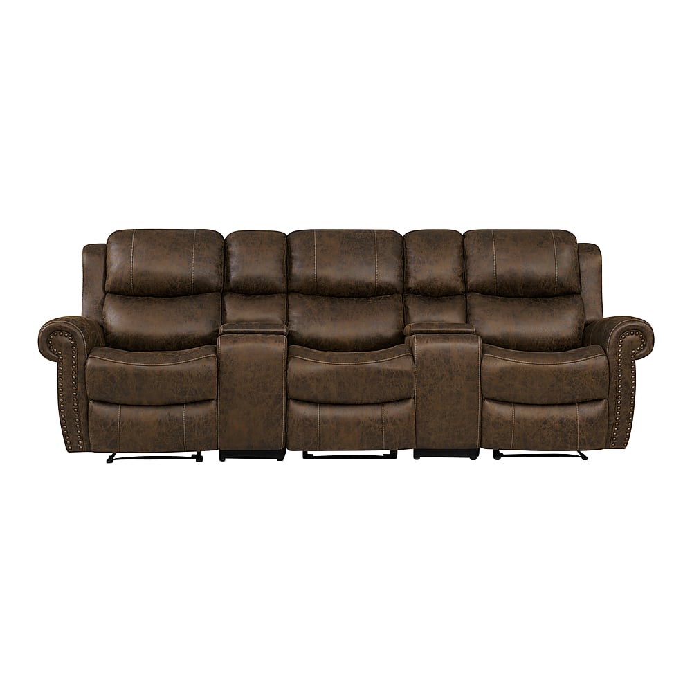 Best Buy ProLounger Di'Onna Rolled Arm Distressed Faux Leather 3 Seat