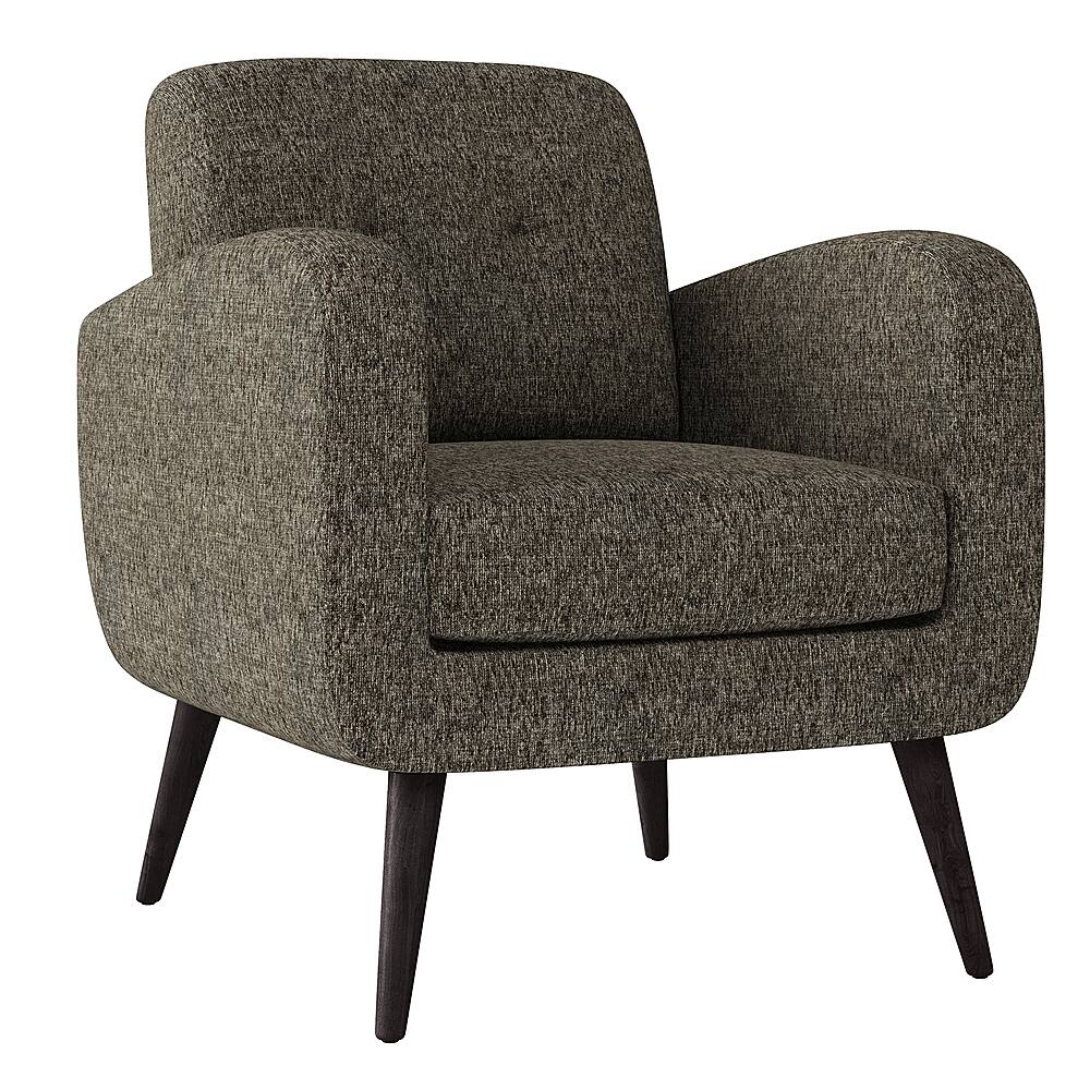 Angle View: Handy Living - Kenneth Mid-Century Modern Chenille Armchair with Espresso Finish Legs - Bark