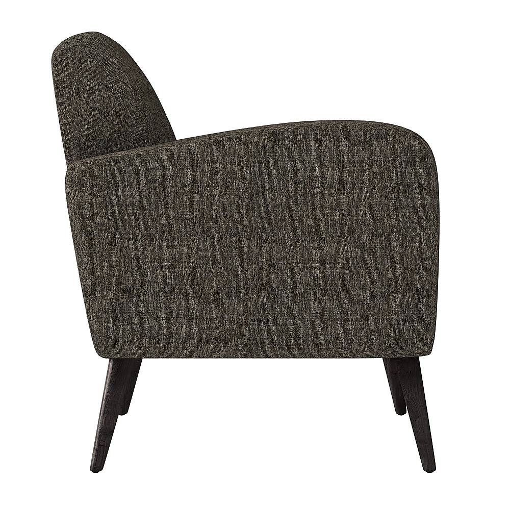 Left View: Handy Living - Kenneth Mid-Century Modern Chenille Armchair with Espresso Finish Legs - Bark