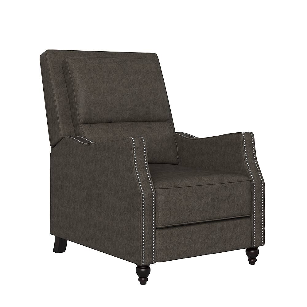Best Buy ProLounger Basalt Distressed Faux Leather Pushback Recliner Chair Fog Gray RCL67NKS15PB