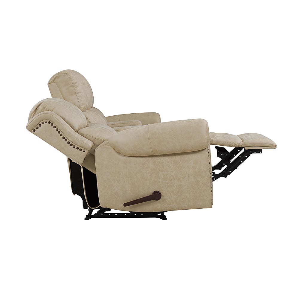 Best Buy ProLounger Di'Onna Rolled Arm Distressed Faux Leather 3 Seat