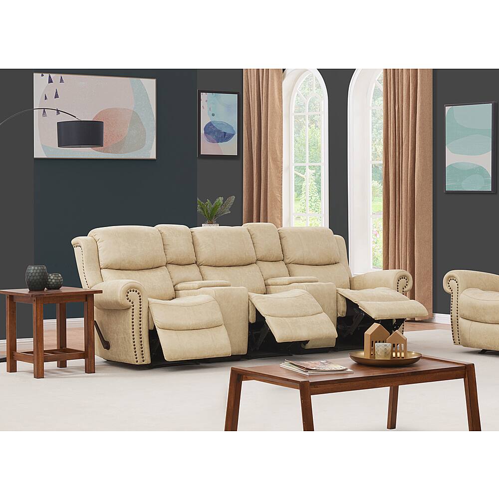 Best Buy ProLounger Di'Onna Rolled Arm Distressed Faux Leather 3 Seat