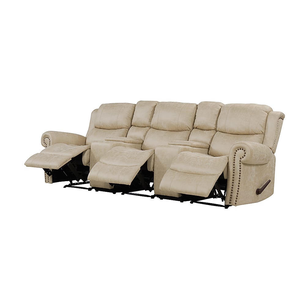 Best Buy ProLounger Di'Onna Rolled Arm Distressed Faux Leather 3 Seat