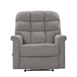 Front. ProLounger - Cooper Tufted Back Extra Large Low-Pile Velour Wall Hugger Reclining Chair - Smoke Gray.