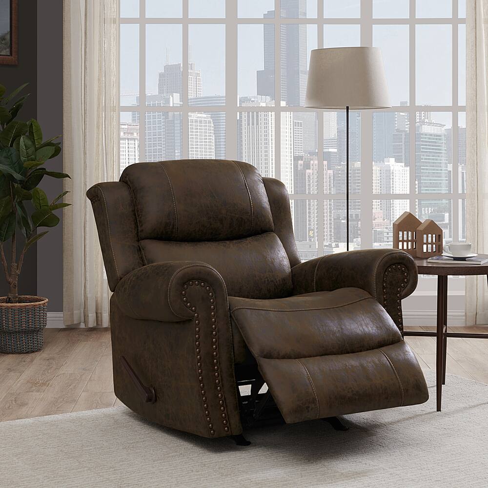 Best Buy: ProLounger Di'Onna Extra Large Distressed Faux Leather Rocker ...