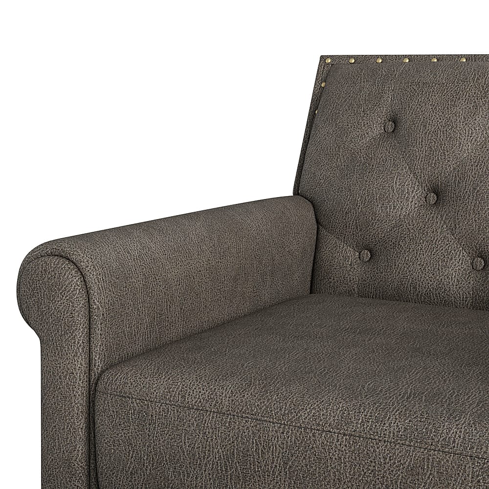 Factory Direct Partners 35\" Rustic Bean Bag Chair - Distressed Faux Leather, Low Seating For Lounge & Game Room