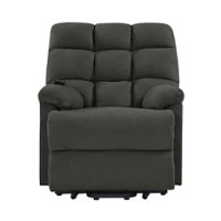 ProLounger - Avanti Microfiber Power Recline and Lift Chair - Gray - Front_Zoom