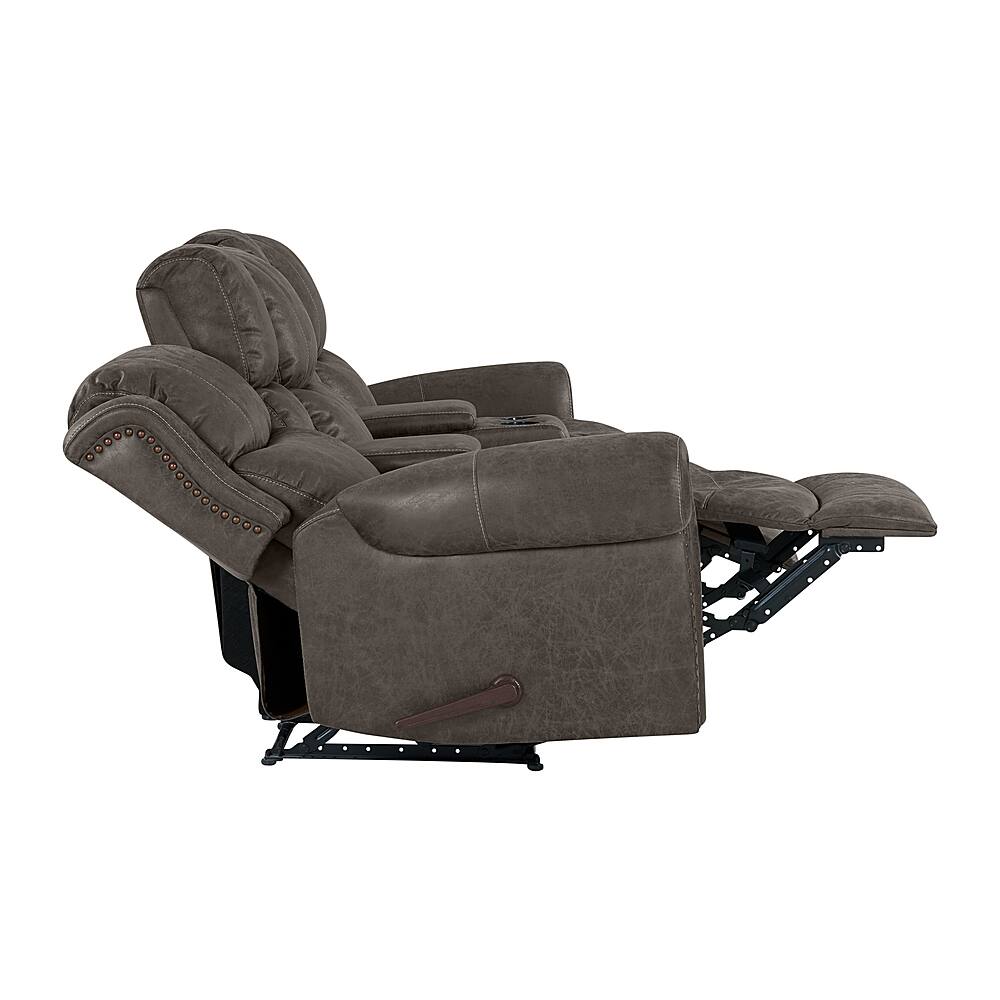 Best Buy ProLounger Di'Onna Rolled Arm Distressed Faux Leather 3 Seat