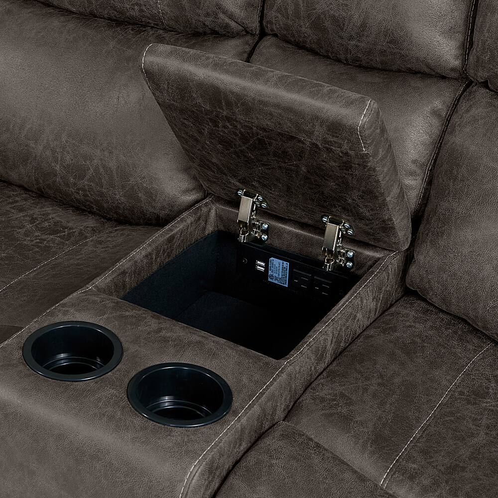 Best Buy ProLounger Di'Onna Rolled Arm Distressed Faux Leather 3 Seat