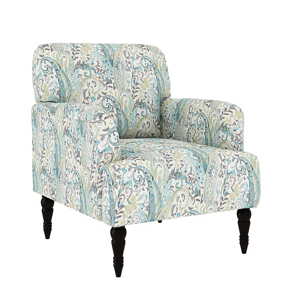 Angle View: Handy Living - Everlee Transitional Upholstered Armchair - Sky Paisley