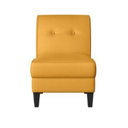 Handy Living - George Transitional Linen Slipper Chair - Mustard Yellow - Front_Zoom