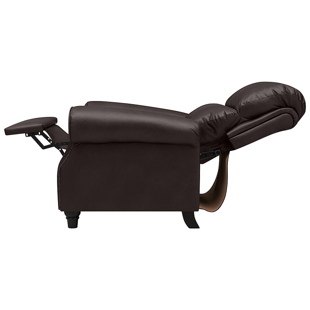 Best Buy ProLounger Chevon Renu Leather Pushback Recliner Chair Coffee