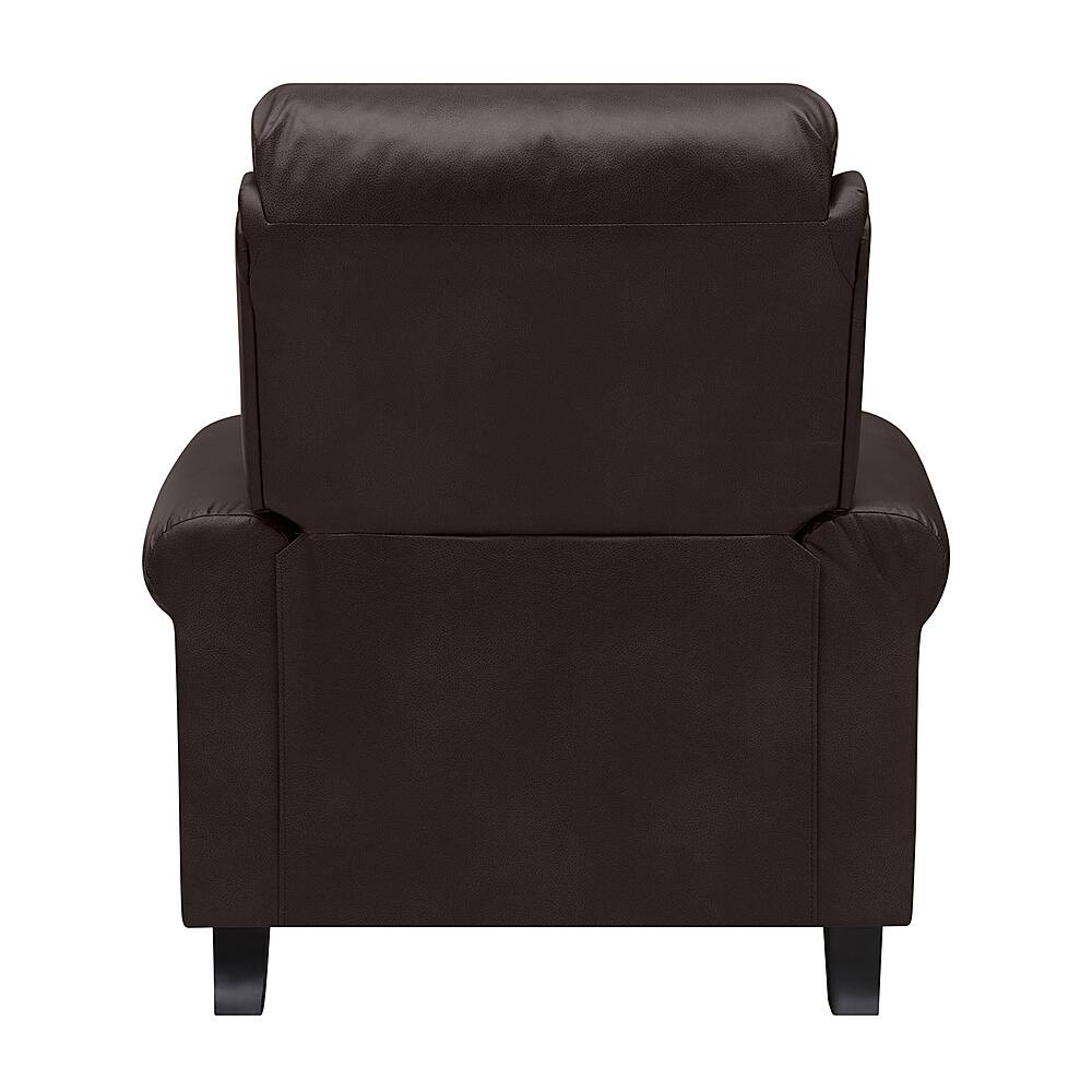 Best Buy ProLounger Chevon Renu Leather Pushback Recliner Chair Coffee