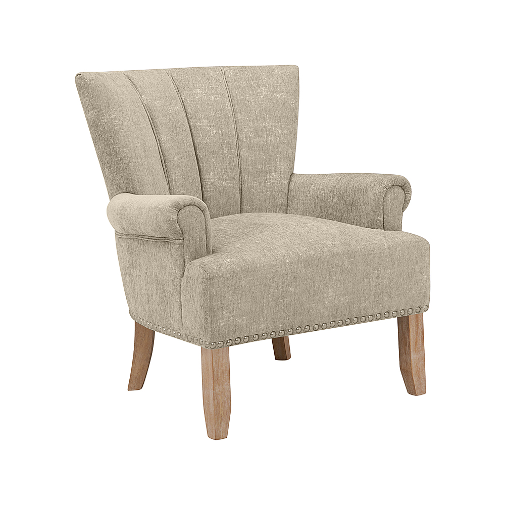 Angle View: Handy Living - Merrimo Chenille Rolled Arm Chair (set of 2) - Barley Tan