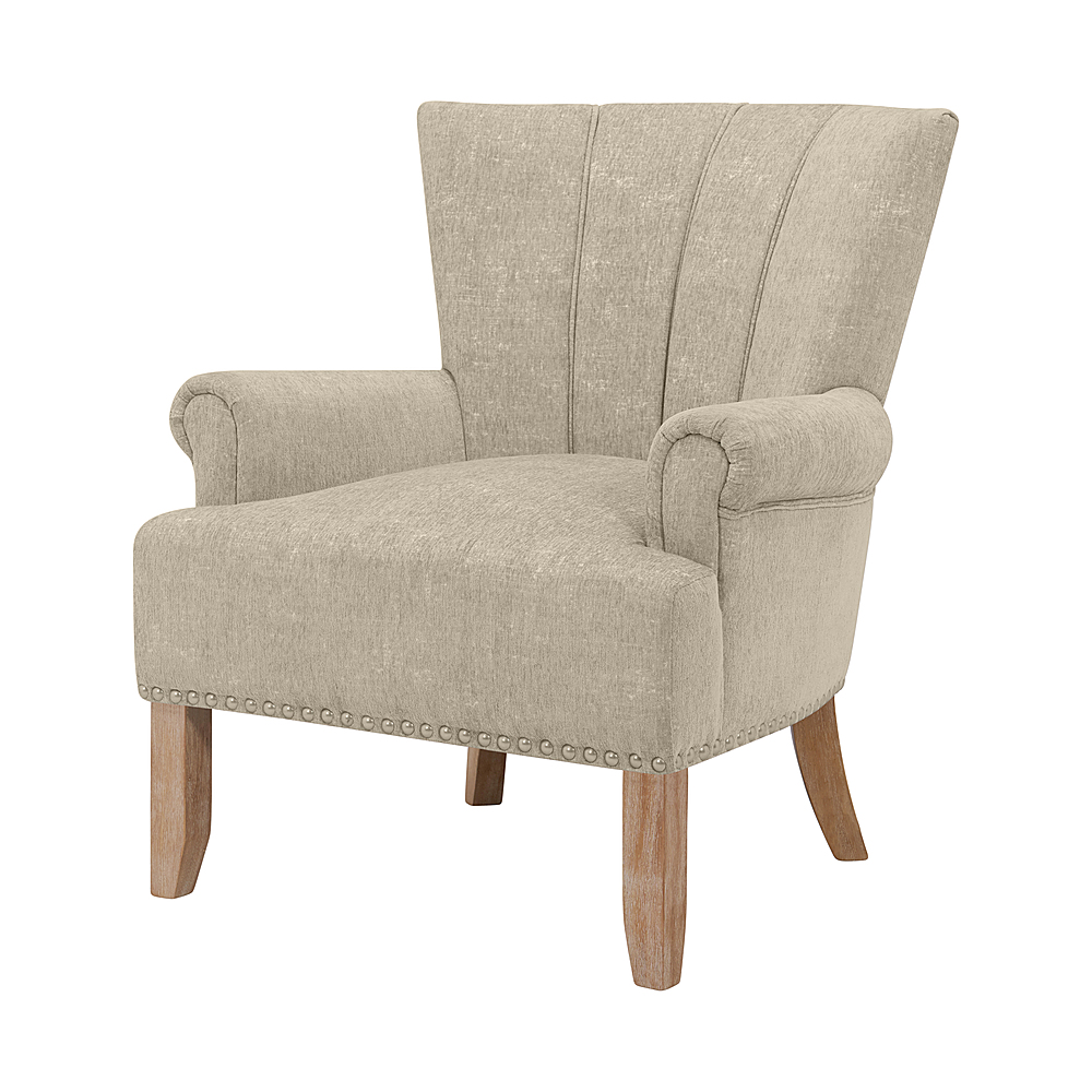 Left View: Handy Living - Merrimo Chenille Rolled Arm Chair (set of 2) - Barley Tan