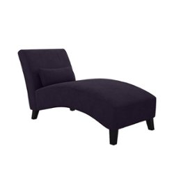 Handy Living - Collins Contemporary Chaise with Lumbar Pillow - Eggplant Purple - Front_Zoom