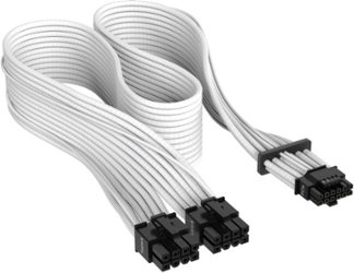 CORSAIR - 2’ Premium Individually Sleeved 12+4pin PCIe Gen 5 Type-4 600W 12VHPWR Cable - White - Front_Zoom