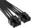 Angle. CORSAIR - 2’ Premium Individually Sleeved 12+4pin PCIe Gen 5 Type-4 600W 12VHPWR Cable - Black.