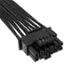 Left. CORSAIR - 2’ Premium Individually Sleeved 12+4pin PCIe Gen 5 Type-4 600W 12VHPWR Cable - Black.