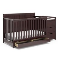 Graco - Hadley 5-in-1 Convertible Crib and Changer with Drawer - Espresso - Front_Zoom