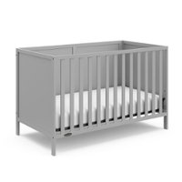 Graco - Theo 3-in-1 Convertible Crib - Pebble Gray - Front_Zoom