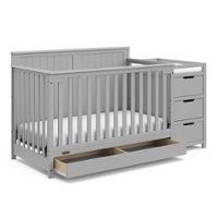 Graco - Hadley 5-in-1 Convertible Crib and Changer with Drawer - Pebble Gray - Front_Zoom