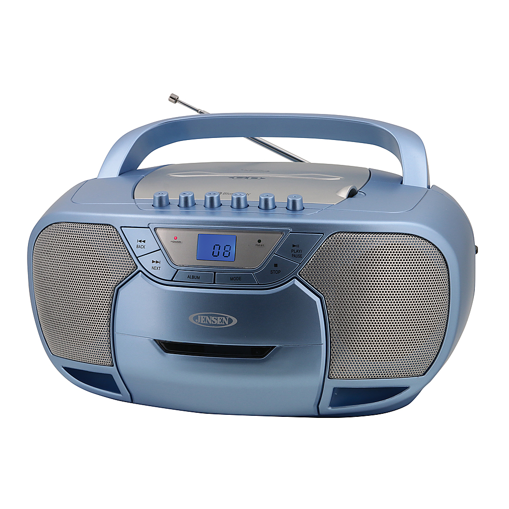 Jensen Portable Bluetooth Stereo with AM/FM, CD, Cassette Player Blue  CD-590-BL - Best Buy