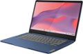 Left. Lenovo - Slim 3 Chromebook 14" FHD Touch-Screen Laptop - MediaTek Kompanio 520 - 4GB Memory - 64GB eMMC - Abyss Blue.
