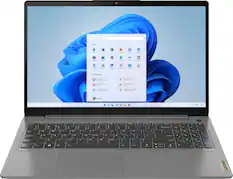 Front. Lenovo - Ideapad 3i 15.6" FHD Touch Laptop - Core i5-1135G7 with 8GB Memory - 512GB SSD - Arctic Grey.