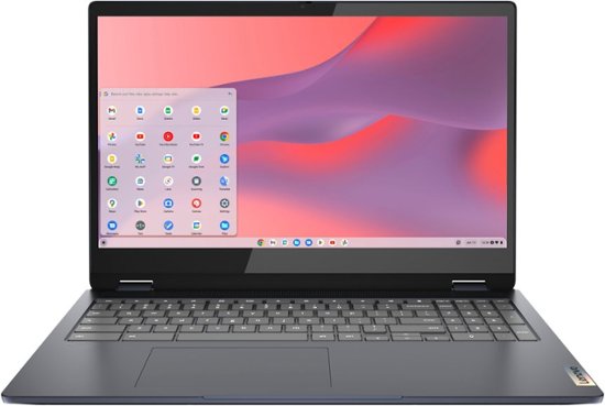 Front. Lenovo - Flex 3 15.6" FHD Touch-Screen Chromebook Laptop - Pentium Silver N6000 with 8GB Memory - 64GB eMMC - Abyss Blue.