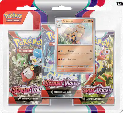 Pokemon Scarlet & Violet: 3-Pack Blister Dondozo/ Arcanine Pokemon Scarlet & Violet: 3-Pack Blister Dondozo/ Arcanine