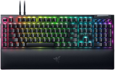 Razer - BlackWidow V4 Pro Full Size Wired Mechanical Green Switch Gaming Keyboard with Chroma RGB - Black - Front_Zoom