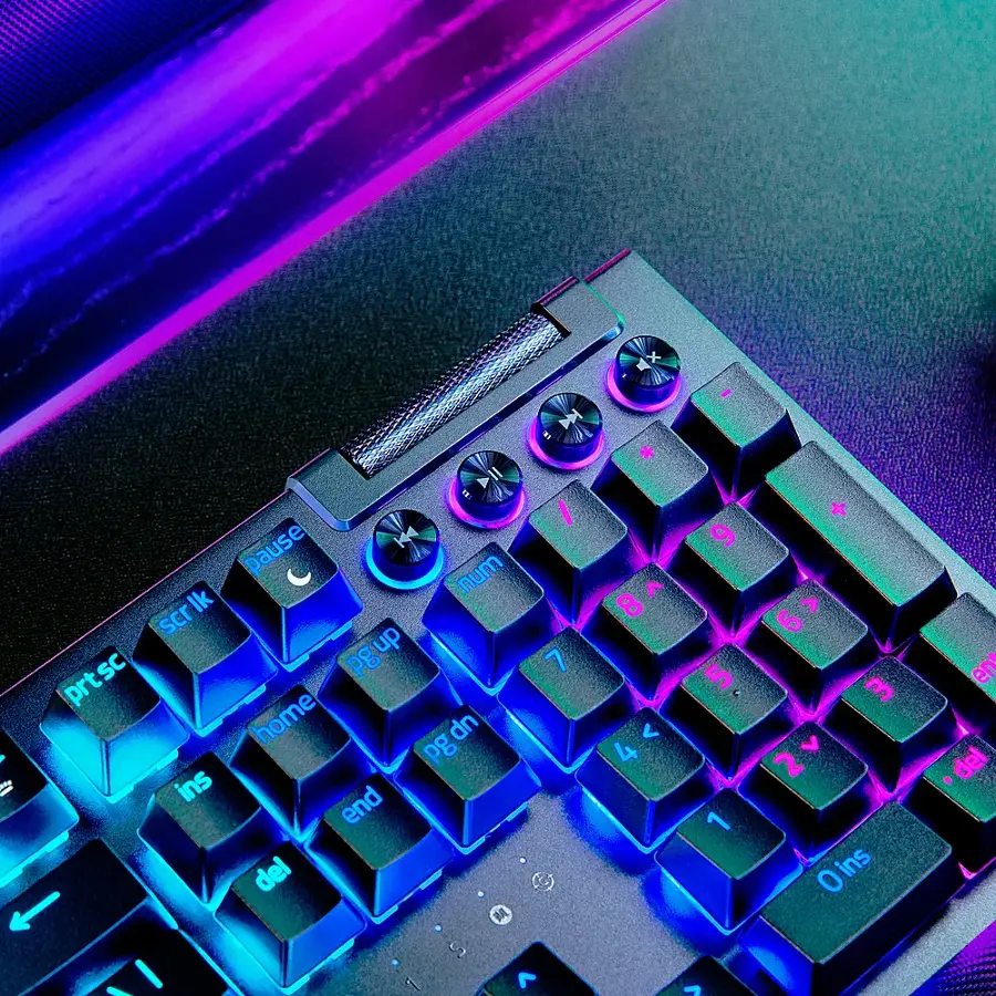 Alt View 16. Razer - BlackWidow V4 Pro Full Size Wired Mechanical Green Switch Gaming Keyboard with Chroma RGB - Black.