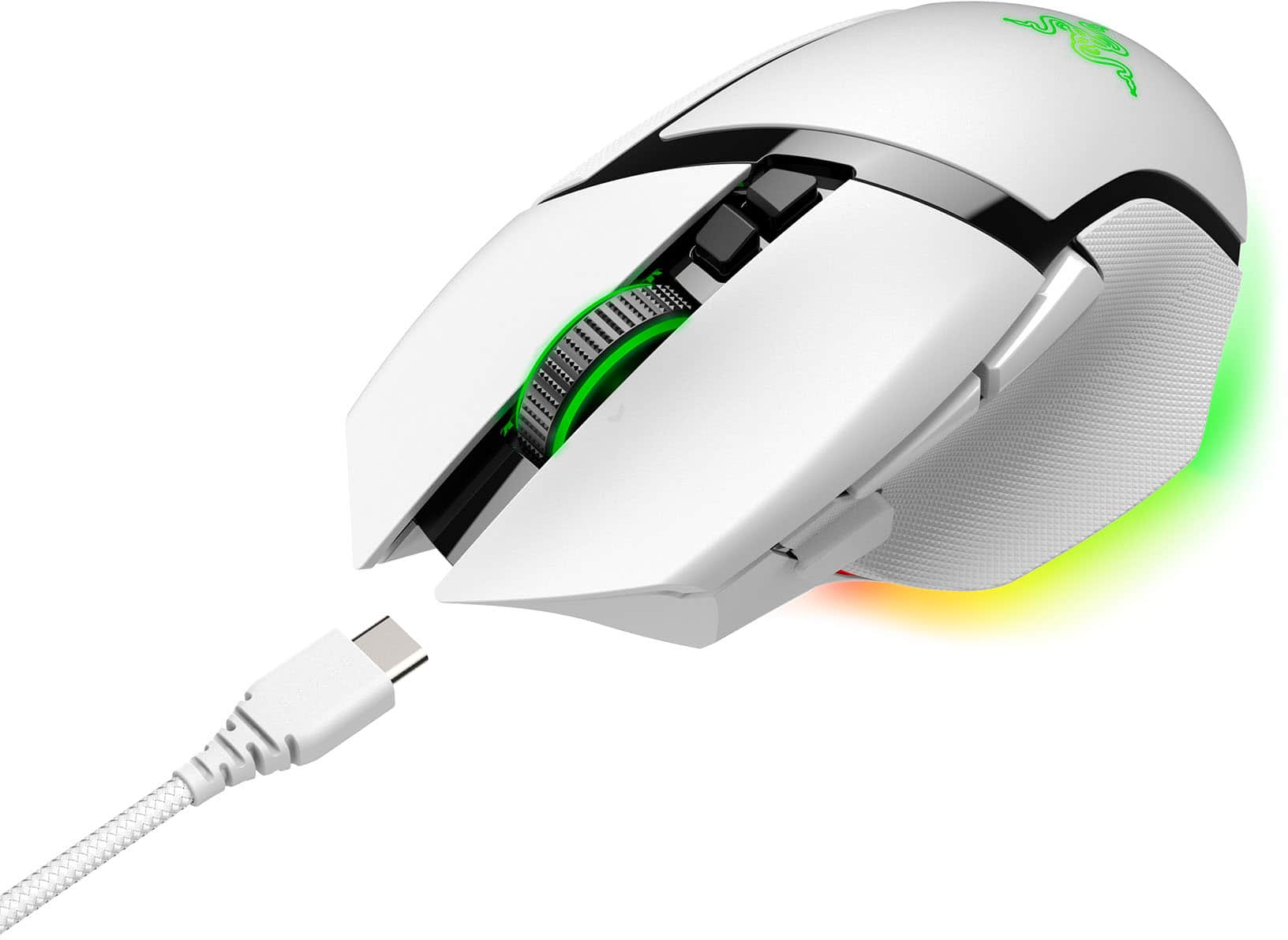 Alt View 22. Razer - Basilisk V3 Pro Customizable Wireless Gaming Mouse with Razer HyperScroll Tilt Wheel - White.