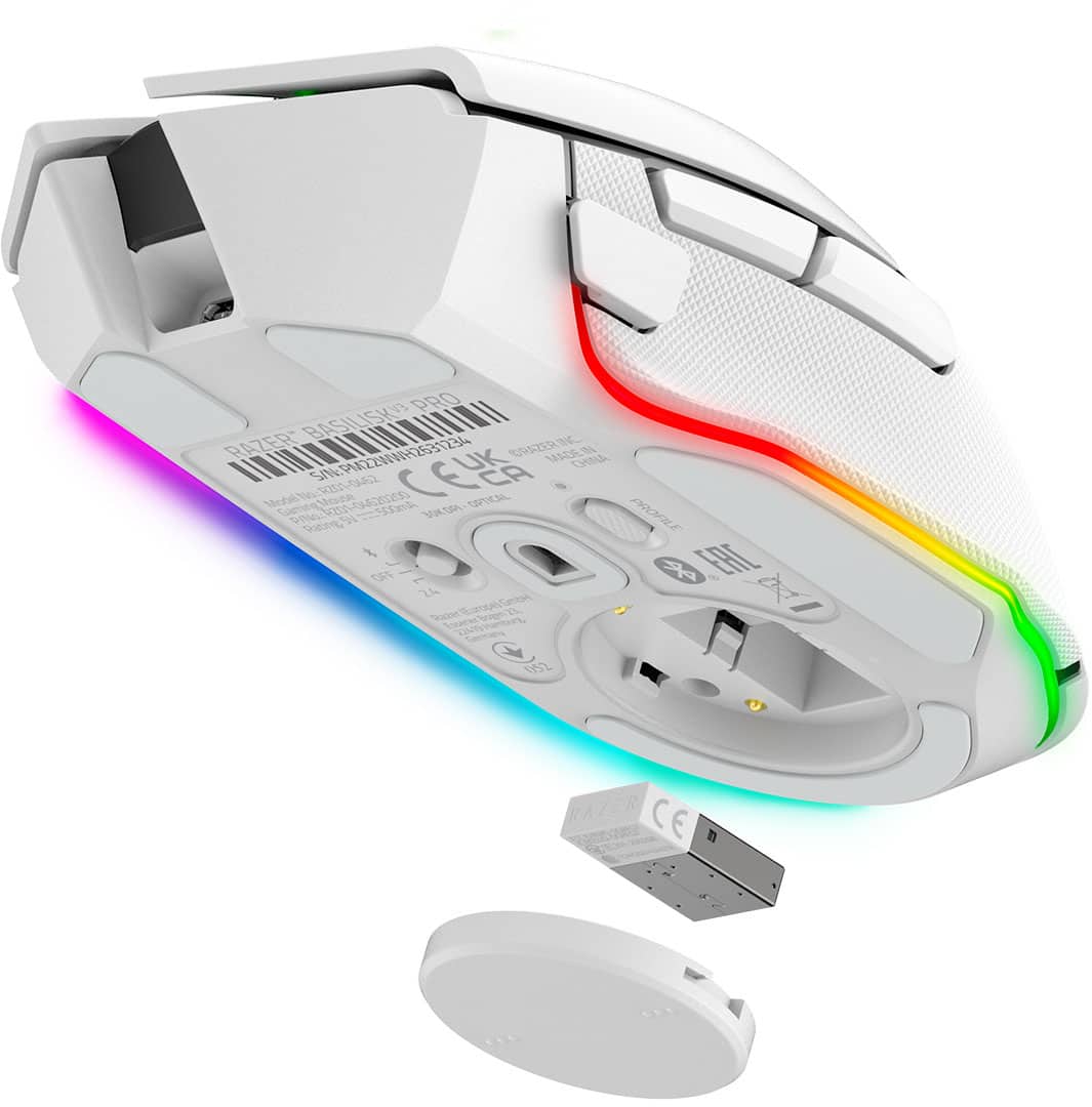 Alt View 25. Razer - Basilisk V3 Pro Customizable Wireless Gaming Mouse with Razer HyperScroll Tilt Wheel - White.