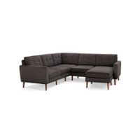Burrow - Mid-Century Nomad 5-Seat Corner Sectional with Chaise - Charcoal - Front_Zoom