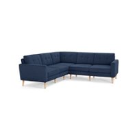 Burrow - Mid-Century Nomad 5-Seat Corner Sectional - Navy Blue - Front_Zoom