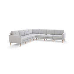 Burrow - Mid-Century Nomad 7-Seat Corner Sectional - Crushed Gravel - Front_Zoom