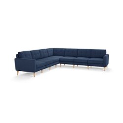 Burrow - Mid-Century Nomad 7-Seat Corner Sectional - Navy Blue - Front_Zoom