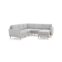 Burrow - Mid-Century Nomad 5-Seat Corner Sectional with Chaise - Crushed Gravel - Front_Zoom