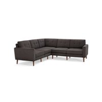 Burrow - Mid-Century Nomad 5-Seat Corner Sectional - Charcoal - Front_Zoom