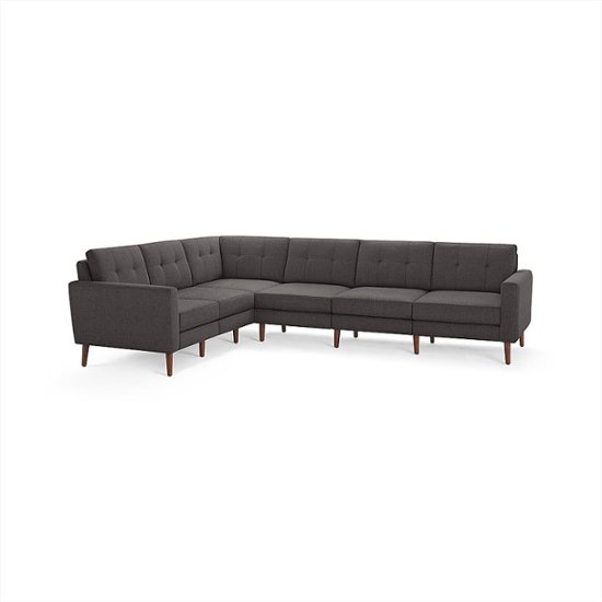 Front Zoom. Burrow - Mid-Century Nomad 6-Seat Corner Sectional - Charcoal.
