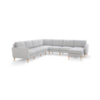 Burrow - Mid-Century Nomad 7-Seat Corner Sectional with Chaise - Crushed Gravel - Front_Zoom