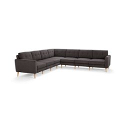 Burrow - Mid-Century Nomad 7-Seat Corner Sectional - Charcoal - Front_Zoom