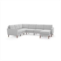 Burrow - Mid-Century Nomad 6-Seat Corner Sectional with Chaise - Crushed Gravel - Front_Zoom