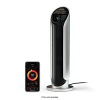 atomi - WiFi 25" 3rd Generation Ceramic Tower Heater - Black - Front_Zoom