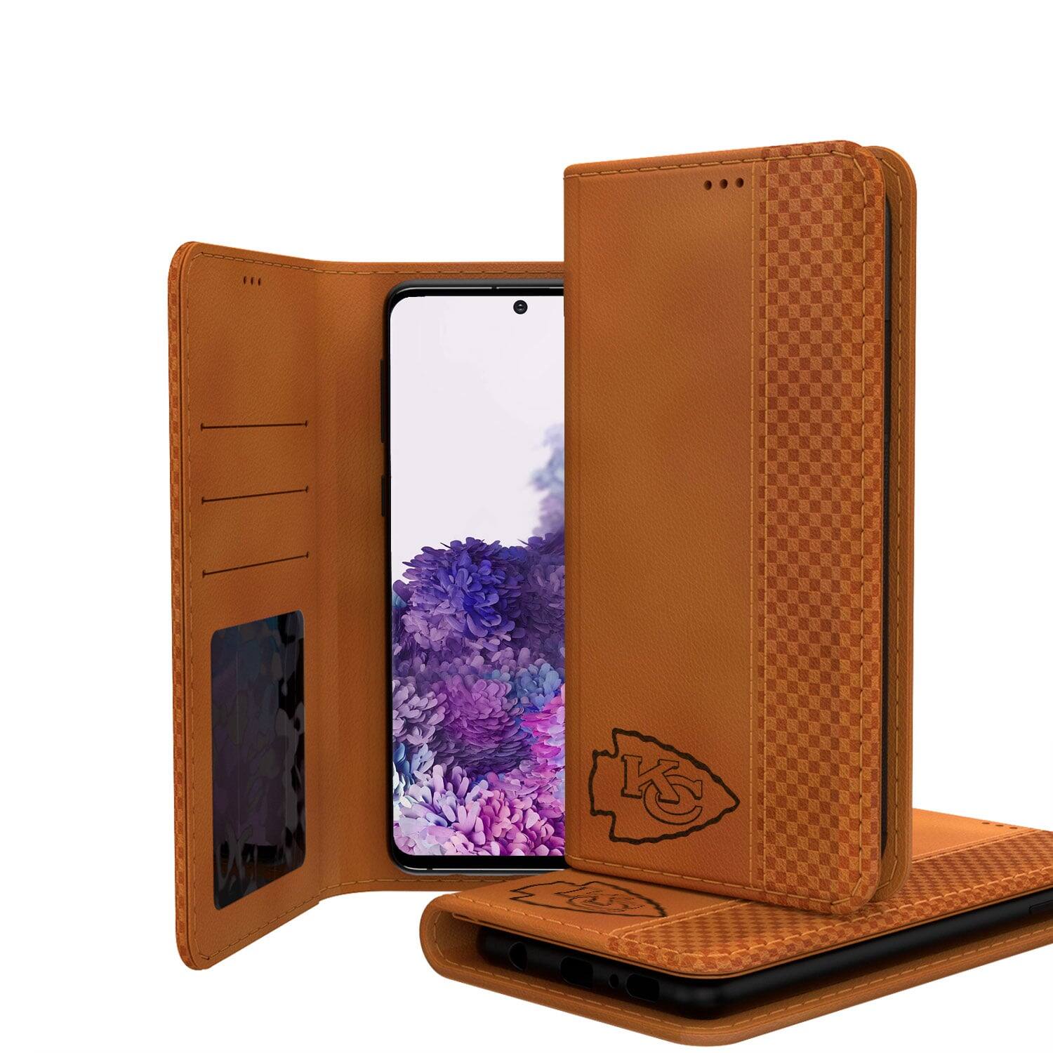 Alt View 3. Keyscaper - Kansas City Chiefs Galaxy Burn Design Folio Case - S24 Plus - Multicolor.